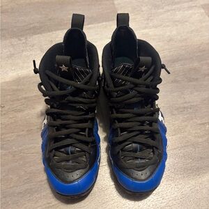 Black and Blue High-Top Sneakers